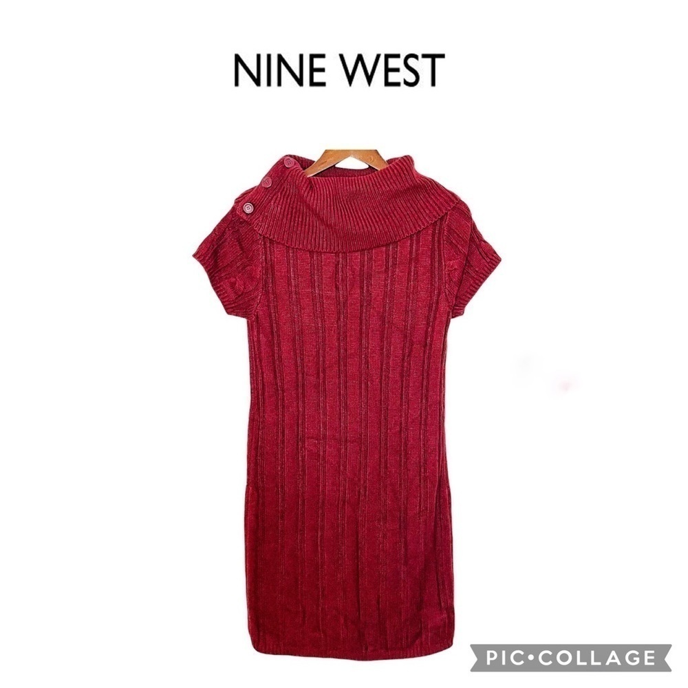 Nine West cable knit cowl neck sweater dress